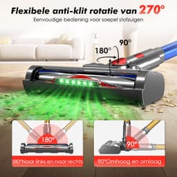 Adormii Steelstofzuiger Draadloos – 50000Pa Sterke Zuigkracht – 60 Min Accuduur – Anti-haarwikkel Vloerborstel – 4 HEPA-filters – 1,6 L Stofreservoir – Groene LED Stofdetectieverlichting – Goud — thumbnail 5
