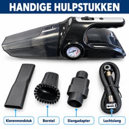 Kruimeldief - Autostofzuiger met luchtpomp - 12V 120W - Analoge drukmeter - Zwart — thumbnail 4