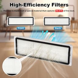 Accessoire Vervanging gescht voor Dreame D10 Plus Gen 2 Robotstofzuiger, 1 Hoofdborstel, 2 HEPA-Filters, 4 Zijborstels, 4 Reinigingsdoeken, 6 Stofzakken, 1 Reinigingsborstel — thumbnail 2