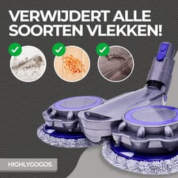 Highlygoods® Elektrische Dweil Opzetstuk - Voor Dyson Steelstofzuiger - Mop - Vloerwisser - Stofzuiger Dweil - Nat en Droog - Stofzuiger Accessoire met Wasbare Microvezel Pads – voor V7 V8 V10 V11 V15 — thumbnail 5