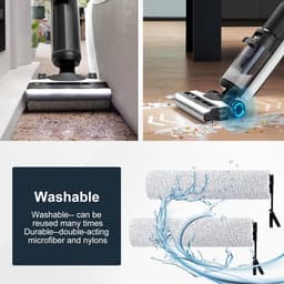 5x Borstelrol - geschikt voor Tineco FLOOR ONE S7 PRO - FLOOR ONE S6 - FLOOR ONE SWITCH S6 - FLOOR ONE SWITCH S7 - FLOOR ONE S7 COMBO - FLOOR ONE S7 FLASHDRY Stretch draadloze stofzuiger reserveonderdelen - met reinigingsborstel — thumbnail 5