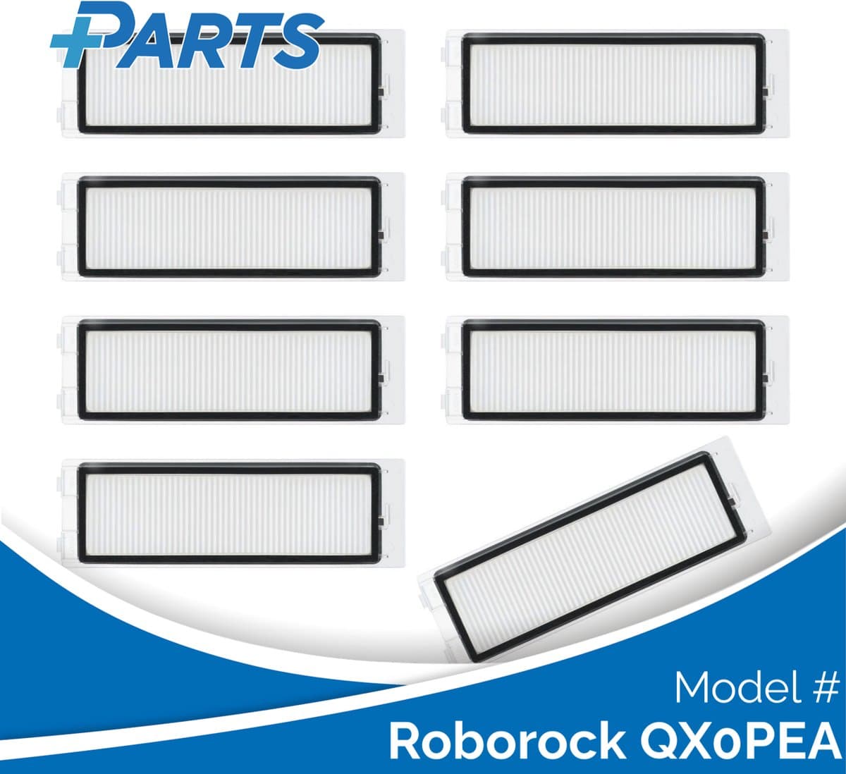 Roborock QX0PEA Filters (8 Stuks, Plus.Parts® alternatief voor 8.02.0240) — afbeelding 1