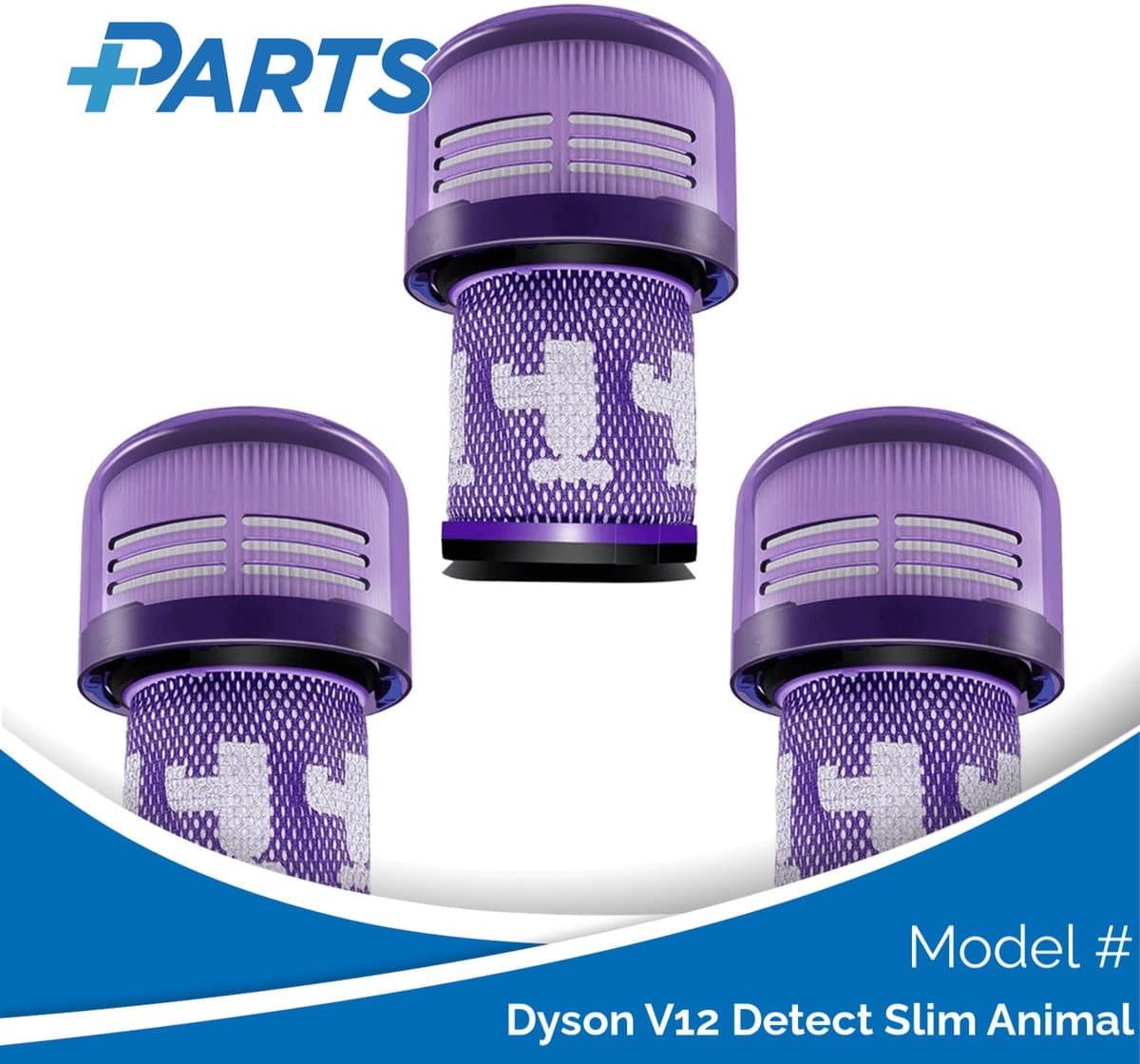 Dyson V12 Detect Slim Animal Filters (3 Stuks, Plus.Parts® alternatief voor 971517-01) — afbeelding 1