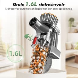 Fukstern Steelstofzuiger Draadloos - 38KPa krachtige zuigkracht - Tot 60 Min Accuduur - 4-voudig HEPA-Filtersysteem - 1,6L Stofreservoir - Anti-Klit Vloerborstel draadloze steelstofzuiger - Paars — thumbnail 4