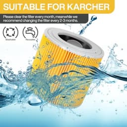 3 Patroonfilters Geschikt voor Kärcher Stofzuigers, Patroonfilter voor [WD3, WD2, WD1, MV3, MV2, A, K, KNT, NT, SE, VC] - Vervangt 6.414-552.0, 6.414-772.0 — thumbnail 4