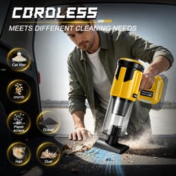 Accustofzuiger compatibel met DeWalt 18 V 20 V (zonder accu's), lichte elektrische handstofzuiger met 3 HEPA-filters - ShopVlot — thumbnail 4