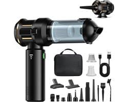 Draadloze Handstofzuiger - Mini Stofzuiger Auto - Snel Reinigen - 4-in-1 Blaas- en Zuigfunctie - 25.000 Pa - Zwart