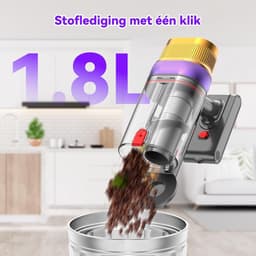 Draadloze Steelstofzuiger - Snoerloze Stofzuiger - Huis Reinigen - Automatische Zuigkrachtregeling - 1.8L Capaciteit - Goud — thumbnail 5