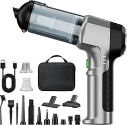 Handstofzuiger - Zilverzwart - Accu - Draadloze 4-in-1 Autostofzuiger - Voor Huis en Auto — thumbnail 1