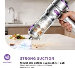 Draadloze Handstofzuiger - Zwart - 4-in-1 - Krachtige Accu met 7500 mAh - Voor Auto en Huis — thumbnail 2