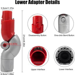 Onderste adapter geschikt voor Dyson V10 Slim / V12 Digital Slim lichtgewicht stofzuiger - Gebogen verlengstuk snelontgrendelingsadapter - Schoonmaakgereedschap voor thuis - Geschikt voor Dyson Steelstofzuiger - stofzuiger accessoires — thumbnail 5