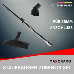 Maxorado 35 mm Set 3-delig - buis + combimondstuk + stofborstel voor uw stofzuiger - Universeel - geschikt voor Alaska, AEG, Electrolux, Bosch, Siemens, Dirt Devil, Privileg, NILCO, Kärcher, Quigg — thumbnail 1