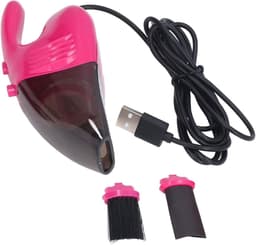 Mini Stofzuiger - Handstofzuiger - Bureau Reinigen - USB Opladen - 14.5 cm - Roze — thumbnail 2