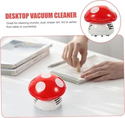 Mini Stofzuiger - Tafelstofzuiger Kruimeldief - Bureau Schoonmaken - Laag Geluidsniveau - 115 Gram - Rood — thumbnail 5