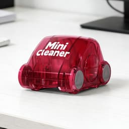 Mini Stofzuiger - Bureau Reiniger - Snel Kruimels Verwijderen - Stil En Compact - 8x8x6 cm - Rood — thumbnail 3