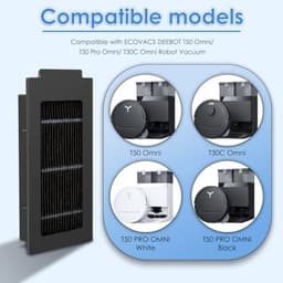 6 Stuks HEPA Filters voor Ecovacs Deebot T50 Omni / T50 Pro / T50 Pro Omni / T50 Max Pro Omni / T30C Omni Robotstofzuiger - Vervangingsfilters door PromoHome — thumbnail 3