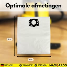 Maxorado Stofzuigerzakken 20 Stuks geschikt voor Kärcher KFI 487 WD4 WD5 WD6 MV4 MV5 MV6 – Sterke Vliesfilterzakken voor Nat en Droogzuiger – Alternatief voor 2.863-006.0 — thumbnail 3