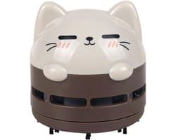Draagbare Stofzuiger - Kleine Stofzuiger - Bureau Reinigen - USB Oplaadbaar - 8x8x9 cm - Bruin