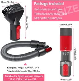 Geschikt voor Krasvrije stofborstel voor Dyson V7/V8/V10/V11/V15 slangen — thumbnail 2
