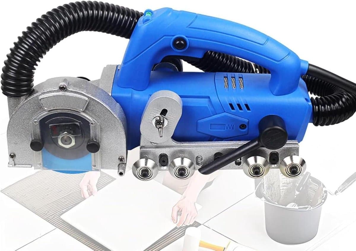 Elektrische voegenreiniger - Voegenslijper Tegelreiniger - Tegelvoegen Schoonmaken - Automatisch Stofzuigen - 1200W - Blauw — afbeelding 1