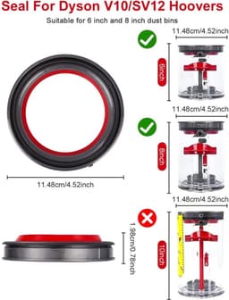 Stofreservoir en afdichtingsring accessoires Geschikt voor Dyson V10 stofzuigers — thumbnail 3