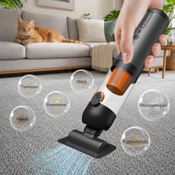 4-in-1 Handstofzuiger draadloos- Kruimeldief - Draagbare mini stofzuiger met 20.000 Pa / 120 W / 40 min gebruiksduur - 7800 mAh-accu, 2 zuigstanden, zuig- en blaasfunctie en USB-C-snelladen in 2,5 uur - Zwart — thumbnail 5