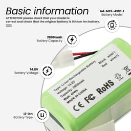 Stofzuigeraccu - 14,8 V - 2800 mAh — thumbnail 2