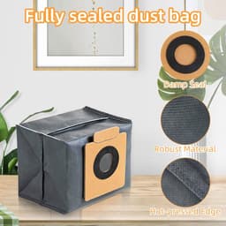 10x stofzakken geschikt voor de Eufy Clean X8 Pro/X10 Pro Omni robotstofzuiger - Stofzuigerzakken - Luiertas met grote capaciteit - accessoires - Vervangende stofzak — thumbnail 2