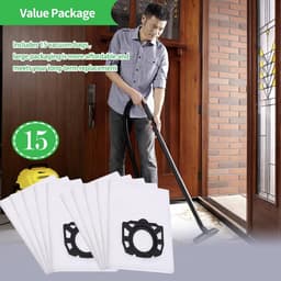 15 reservezakken geschikt voor stofzuiger Karcher WD3 WD2 Plus KWD1 KWD2 KWD3 MV3 KWD3 vervangt onderdelen 2.863-314.0 en 6.959-130.0 — thumbnail 2