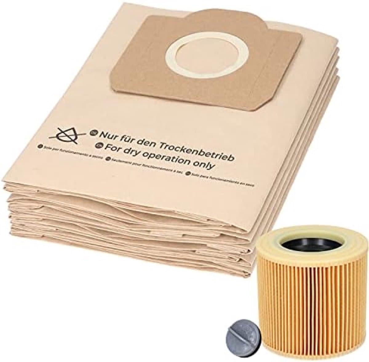 Stofzuigerzakken + Filter Set geschikt voor Kärcher A2604, A2204, A2254, A2200, A2201, A2206 en meer — afbeelding 1