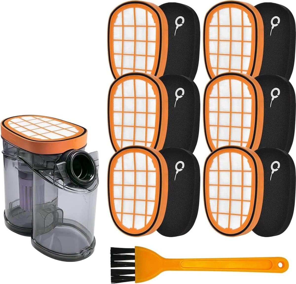 Geschikt voor zes filterpatronen voor de Philips SpeedPro Max Aqua draadloze stofzuigers FC6723/01, FC6812, FC6813, FC6822, FC6823 en FC6826, evenals vervangende filterpatronen voor de Philips FC5005/01. — afbeelding 1