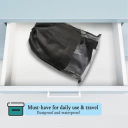 6 Stuks Stofzakken voor Handtassen en Portemonnees - Niet-geweven Dichte Tassen met Trekkoord voor Reis- en Opberggemak - Zwart — thumbnail 2