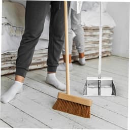 Grote Vuilblik - Stoffer en blik - Vloeren Schoonmaken - Metalen Handgreep - 70 cm - Zilver — thumbnail 5