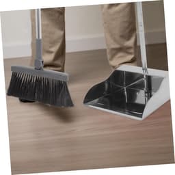 Roestvrijstalen Vuilblik - Lange Steel Stoffer - Comfortabel Schoonmaken - Extra Grote Opvang - 70 cm Lengte - Zilver — thumbnail 3