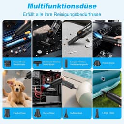 SnelShoppen - Autostaubsauger Akku 4-in-1 Handstaubsauger Kabellos 20000Pa Mini Staubsauger met 2 Saugmodi, Oplaadbaar en Draagbaar voor Auto, PC, Sof — thumbnail 3