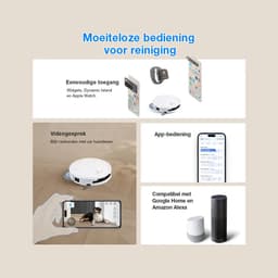 ECOVACS DEEBOT T50 PRO OMNI Gen3 Robotstofzuiger met Dweilfunctie - 25.000Pa - 8.1 cm Ultradun - ZeroTangle 3.0 - TruEdge 2.0 Randreiniging - AIVI 3D 3.0 Obstakelvermijding - 75°C Heetwater-Wit - 1000ml Schoonmaakmiddel — thumbnail 3