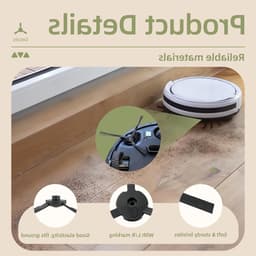Zijborstels voor robotstofzuiger - 3 paar zijborstels geschikt voor Medion E32/MD18500/MD18501 met schoonmaakborstel en schroevendraaier, nylon materiaal voor optimale reiniging — thumbnail 2