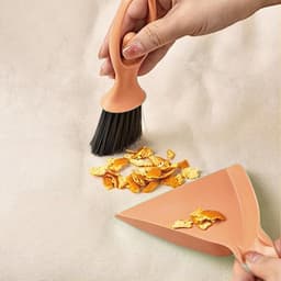 Handbezem en stoffer - Kruimelset - Snel opruimen - Ergonomisch ontwerp - 11 x 23.5 cm - Oranje — thumbnail 5