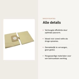 Dailygoods- Filterzakken 10-pack - Compatibel met Karcher WD3/WD3P - Papieren zakken - Nat/Droog stofzuiger - Hoofdkwaliteit - Onderdeel A 2204/A 2234 PT - Stofzak — thumbnail 5