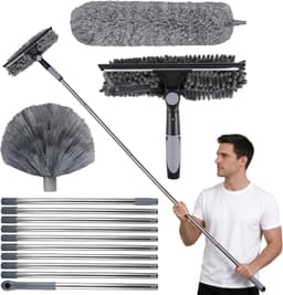 Telescoop Stofzuiger - 4,5 m - Stofwisser met Roestvrijstalen Steel - Voor Grondige Reiniging — thumbnail 1