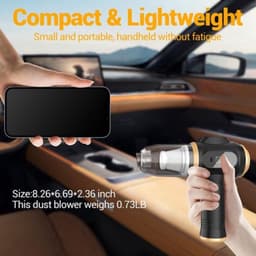 Draadloze Draagbare Autostofzuiger - Mini Handstofzuiger Oplaadbaar met LCD-display en Meerdere Mondstukken, Krachtige Stofzuiger voor Auto, Huis, Kantoor, Bank, Huisdierhaar en Toetsenbord — thumbnail 4