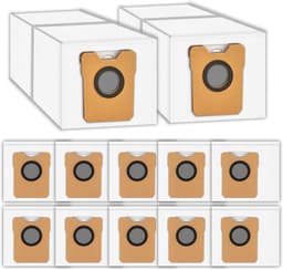 12-delige Stofzuigerzakken Set - Geschikt voor Eufy Omni C20 & C10 - 4-Laagse Filtratie - 99.7% Fijnstof Opvang - Hygiënische Stofzakken voor Robotstofzuiger - Automatische Vuilverwijdering Accessoires — thumbnail 1