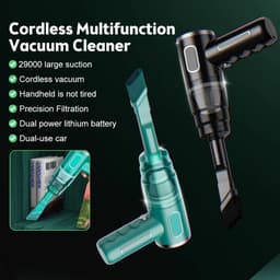 Draadloze Auto Stofzuiger - Kruimelzuiger Handheld - Auto Interieur Reinigen - Sterke Zuigkracht Nat Droog - 500 Gram Lichtgewicht - Groen — thumbnail 5