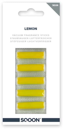 SQOON® (SQ26) Geurstaafjes Lemon voor stofzuiger - Verfrist de uitblaaslucht - Origineelnummer SQ26 - Geschikt voor universeel gebruik - Citroengeur voor een frisse schoonmaakervaring — thumbnail 1