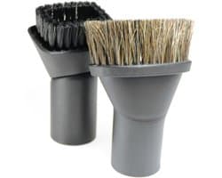 Dparts Stofzuiger Plumeau - Zacht en Hard - Universeel stofzuigermond set geschikt voor Miele Bosch Siemens Philips Nilfisk AEG Inventum Bestron Karcher Numatic stofzuiger - 32mm + 35mm - Kleine zuigmond borstel mondstuk accessoire hulpstuk