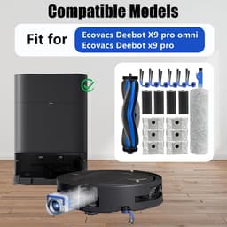 18 stuks Accessoiresets geschikt voor Ecovacs Deebot X9 pro Omni/X9 pro Robotstofzuiger Vervangende Onderdelen, 1 Hoofdborstel 1 Mop Roller 6 Stofzak 4 Filter 6 Zijborstel — thumbnail 3