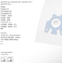 EXCITAT Stofzuigerzakken - Stofzuigeraccessoires - 5-laags stofzak met vouw - Geschikt voor Miele Complete C3 Power Series, Limited Edition, Cat & Dog PowerLine stofzuigers - 20 stuks — thumbnail 4