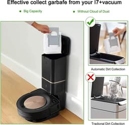 4 stuks - Vervangende zakken - Geschikt voor iRobot Roomba i7, i7+, s9, s9+, E5, E6 - Onderdelen voor Clean Base-stofzuiger Stofzakken — thumbnail 3