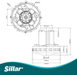 Sillar, stofzuigermotor 1200W - 2-turbine - vervanging - geschikt voor stofzuiger Karcher PUZZI NT WD Zelmer AEG Amica - 220V - 50/60Hz — thumbnail 4