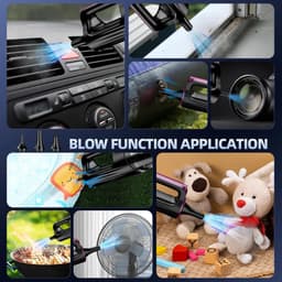 Draadloze Handstofzuiger Voor De Auto - Draagbare Oplaadbare Mini Autostoofzuiger - Zwart - 8 Opzetstukken - 17000PA — thumbnail 2